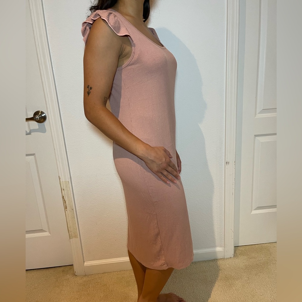 Hello MIZ Pink Ruffle Sleeve Dress - Picture 2 of 10